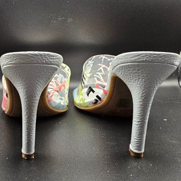 DKNY Graffiti Print Clear Strap Sandals – Size 7.5 - Picture 5 of 11